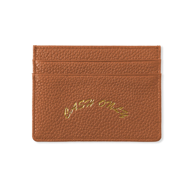 Cash Only Leather Wallet Tan