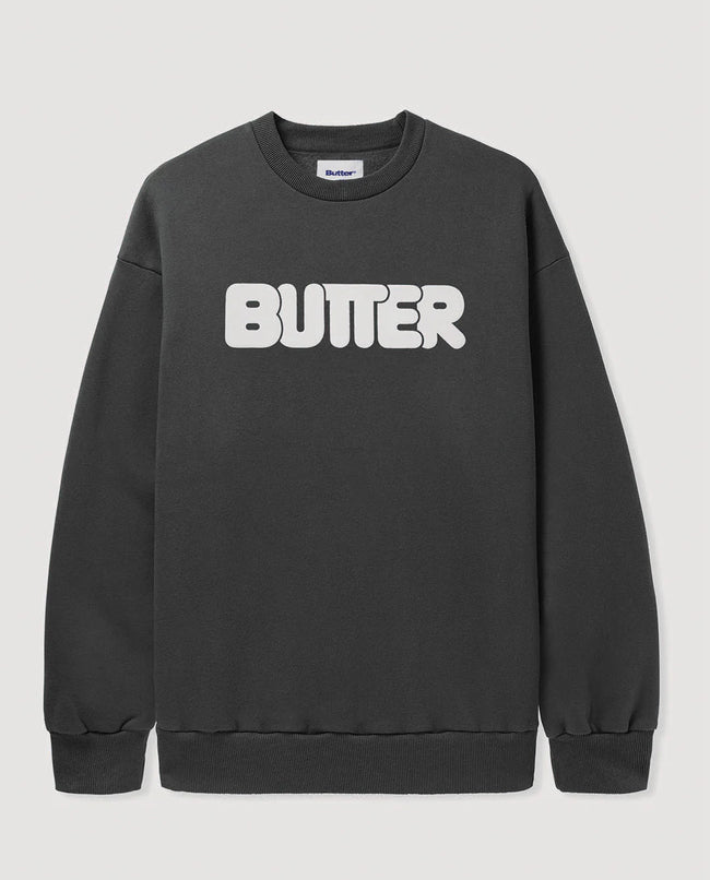 Butter Goods Rounded Logo Crewneck Washed Black