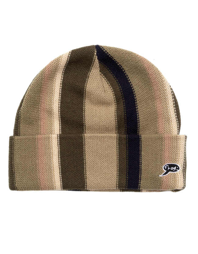 Frog Skateboards Vertical Stripe Beanie sage/brown