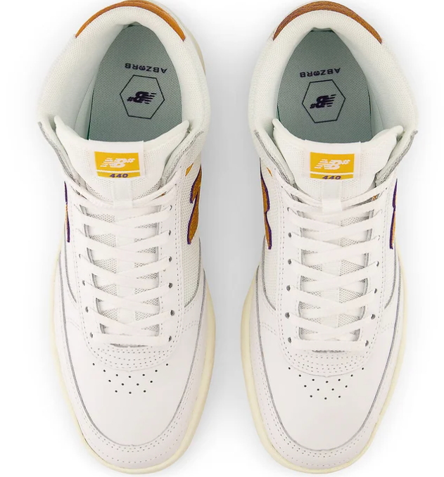 New Balance Numeric 440 High Shoe White w Yellow