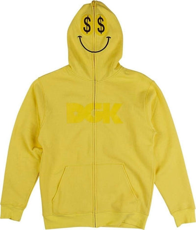 DGK Paid Custom Zip Up Hood Yellow