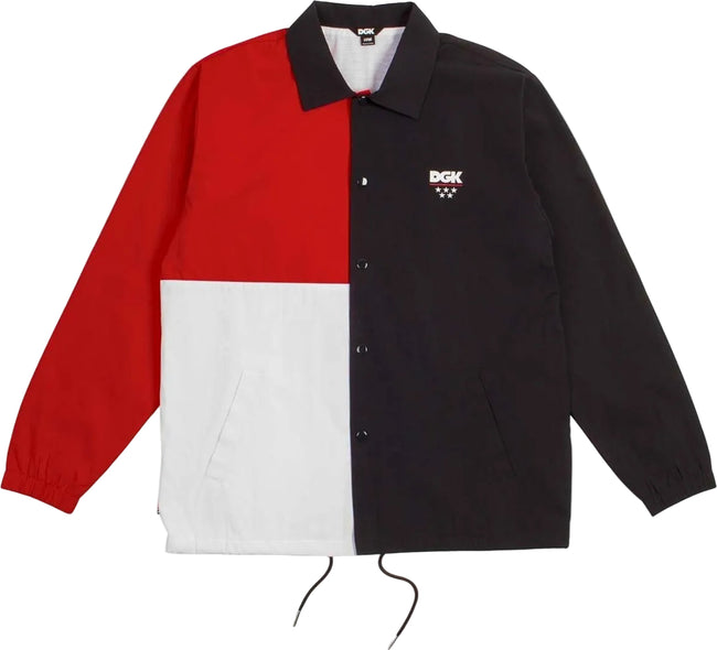 DGK Split Custom Coach Jacket Navy/White/Red