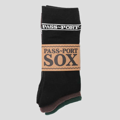 Pass~Port Hi Sox 3-Pack - Black / Forest Green / Brown