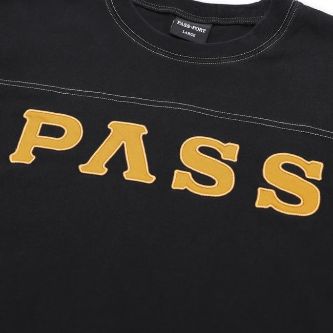 Pass~Port Letterhead Panel Tee - Washed Black