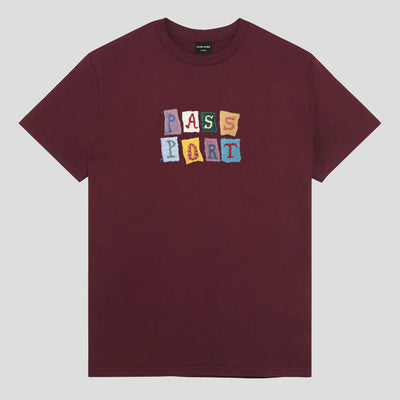 Passport Patchwork Tee Maroon