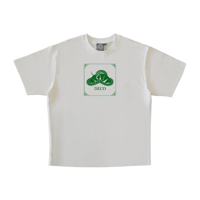 Deco Boxed Snake Logo Tee White
