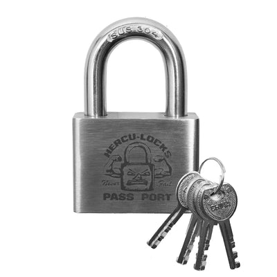 Pass~Port Hercu~Locks Padlock Brushed Silver