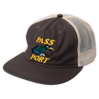 Pass~Port Fast Duck Workers Trucker Bark/Cream