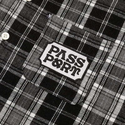 Pass~Port Yearbook Logo Workers Flannel Black