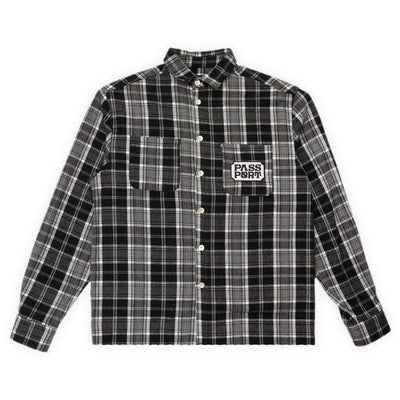 Pass~Port Yearbook Logo Workers Flannel Black