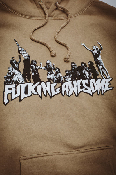 Fucking Awesome Hug The Earth Hood Stamp Hood Khaki