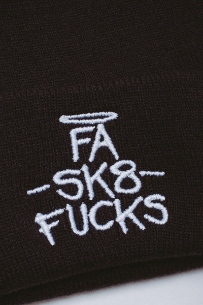 Fucking Awesome SK8 Fucks Cuff Beanie Black