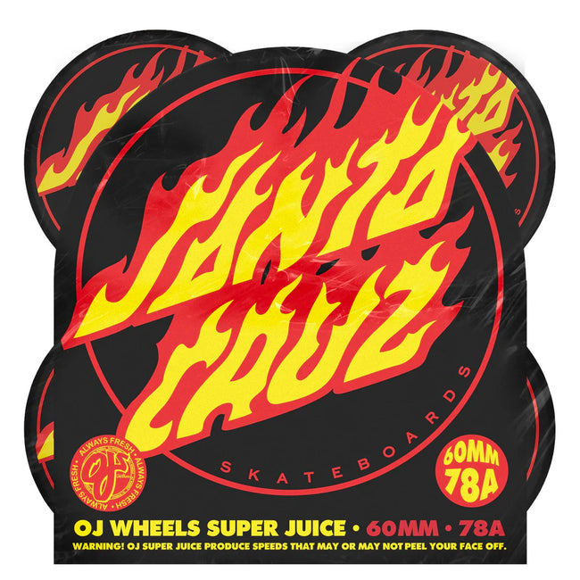 OJs Super Juice Santa Cruz Flame Dot Wheel 60mm/ 78a Black