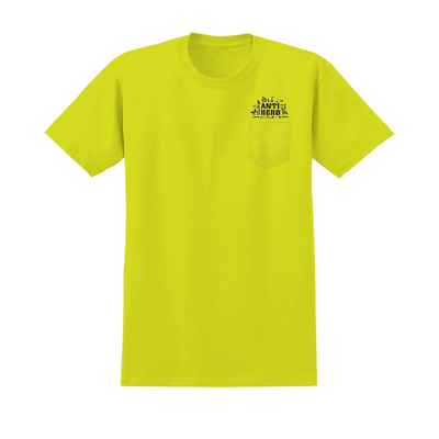AntiHero  Heiro Pocket Tee Shirt  Neon safety Green