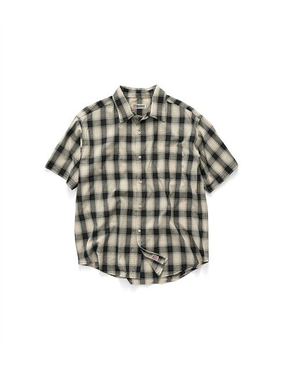 S-Double Vista Short Sleeve Shirt Black/White