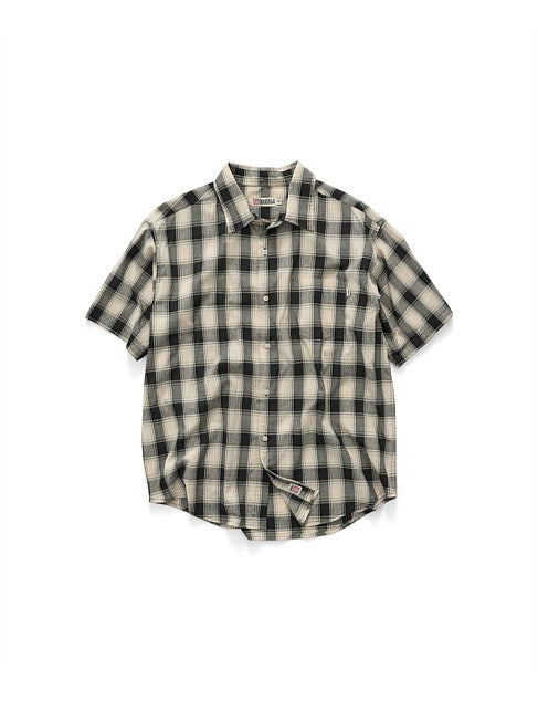 S-Double Vista Short Sleeve Shirt Black/White