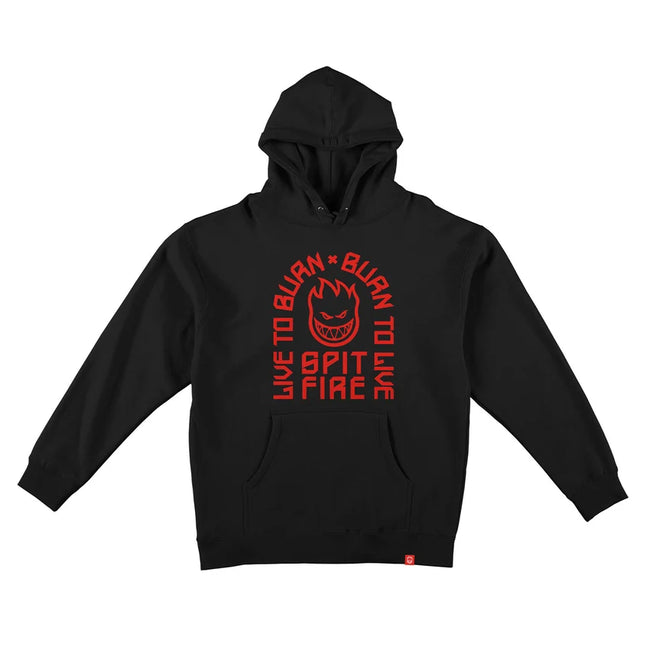 Spitfire Live To Burn Hoodie Black/Red
