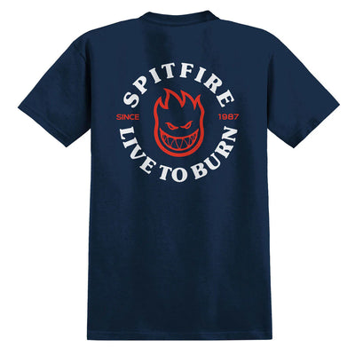 Spitfire Live To Burn Classic T-Shirt Navy