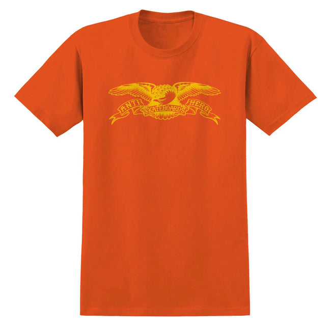 Antihero Basic Eagle Tee Orange w yellow print