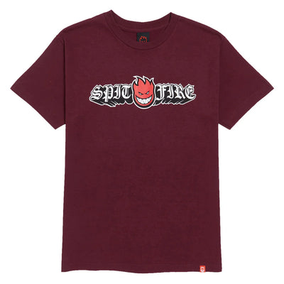 Spitfire Old E Drop Bighead Tee Burgundy