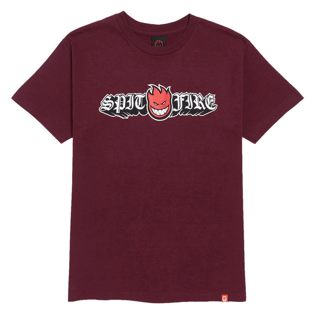 Spitfire Old E Drop Bighead Tee Burgundy