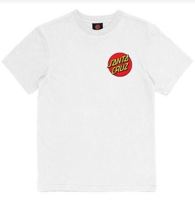 Santa Cruz Classic Dot Chest Tee White