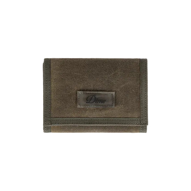 Dime Waxed Velcro Wallet Olive