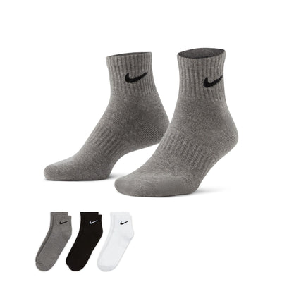 Nike Everyday Cushioned Training Ankle Socks (3 Pairs) black/grey/white