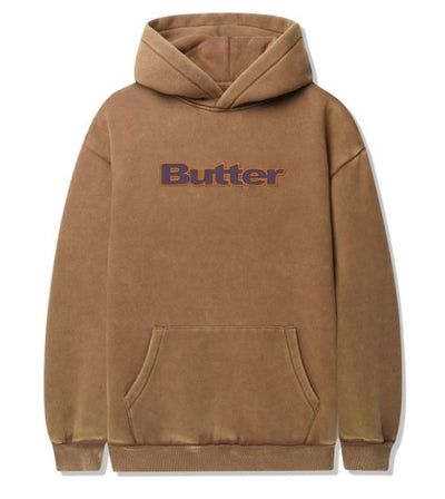 Butter Goods Nylon Logo Applique Hoodie Brown