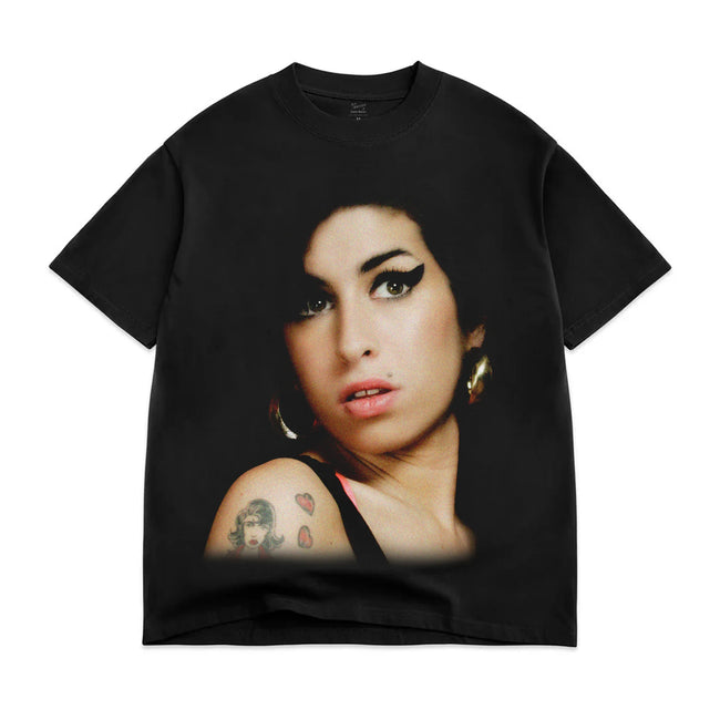 Color Bars X Amy Winehouse Back To Black Tee Limo Black