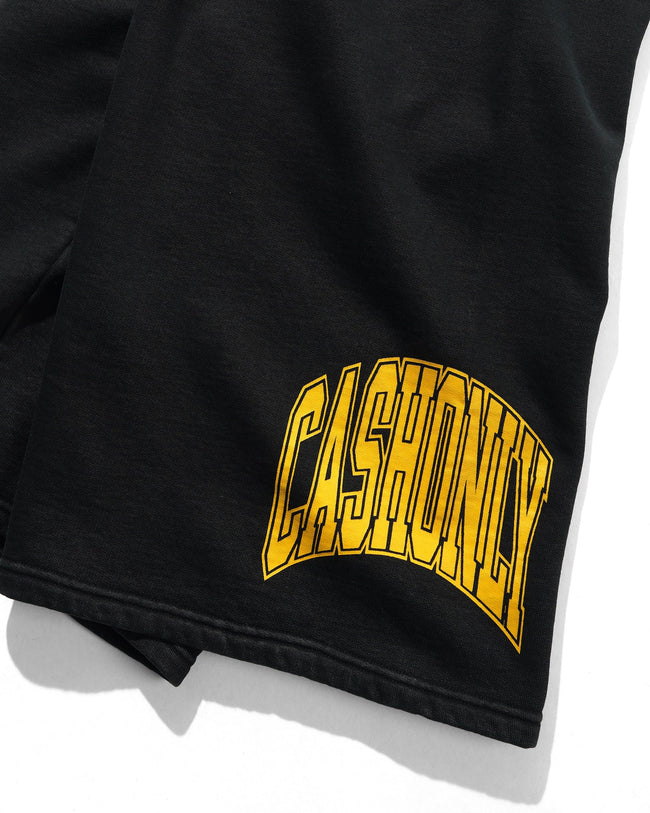 Cash Only Bench Fleece Shorts Washed Black