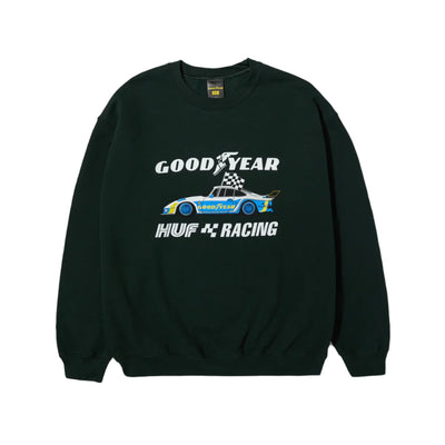 Huf x Goodyear Checkered Flag Crewneck Forest