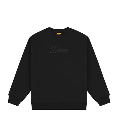 Dime Cursive Logo Crewneck Black