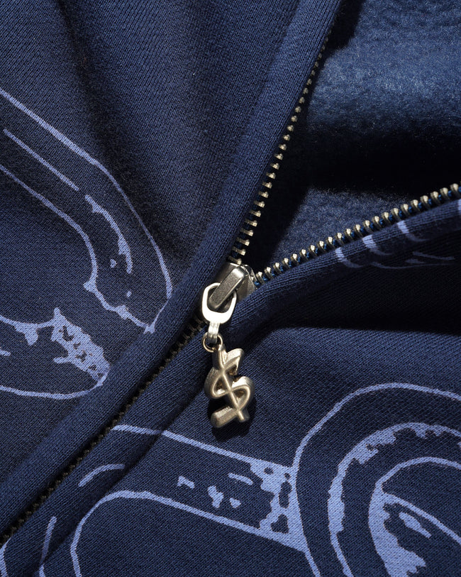 Cash Only Chain Zip Thru Hood Navy
