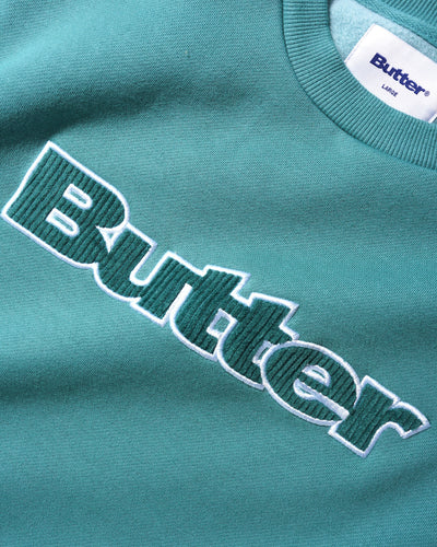 Butter Goods Cord Logo Crew Sweat Jungle Wood