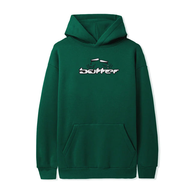 Butter Goods Corrosive Applique Hoodie Forest Green