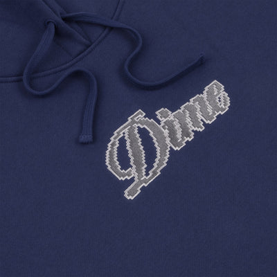 Dime Pixel Cursive Hoodie Night Blue