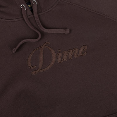 Dime Cursive Hoodie Dark Brown