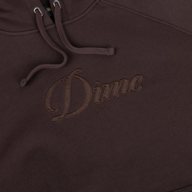 Dime Cursive Hoodie Dark Brown