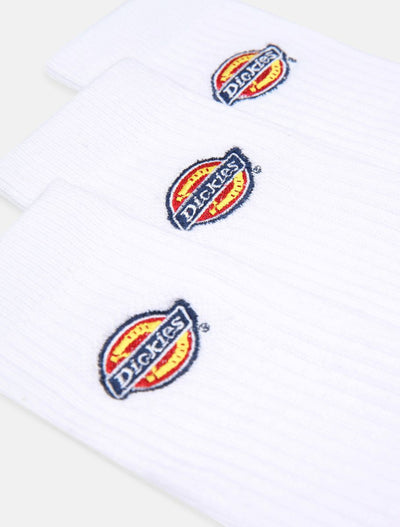 Dickies Valley Grove Crew Socks 3-Pack White