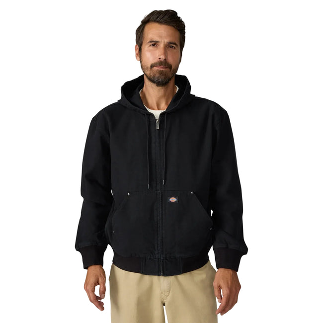 Dickies Canvas Hooded Bomber Jacket Black