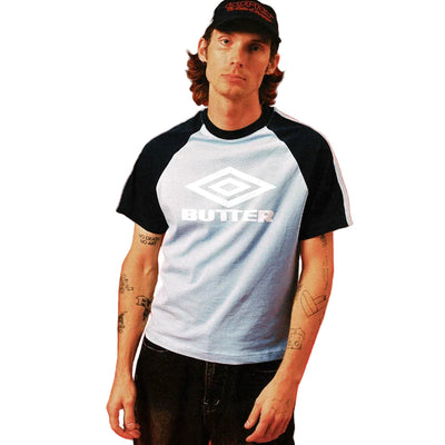 Butter x Umbro Diamond Logo Raglan T-Shirt Slate/Navy