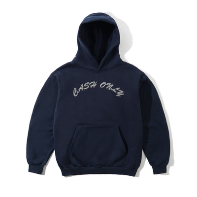 Cash Only Diamond Plate Logo Hood Navy