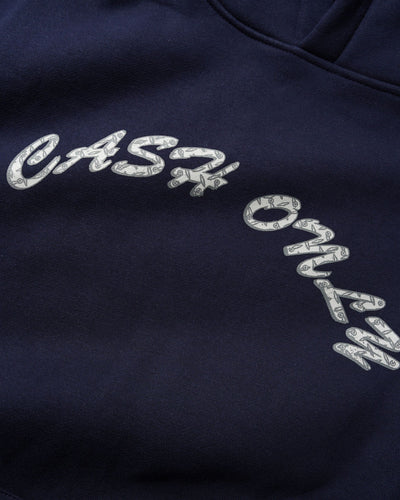 Cash Only Diamond Plate Logo Hood Navy