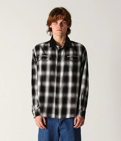 Former Broadcast Plaid L/S Shirt Black Ombre