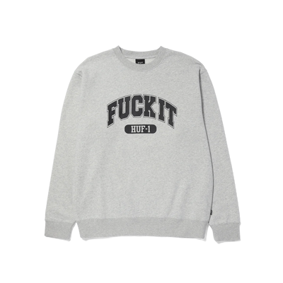 Huf Fuck It Crew Neck Heather Grey