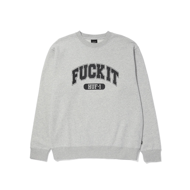 Huf Fuck It Crew Neck Heather Grey