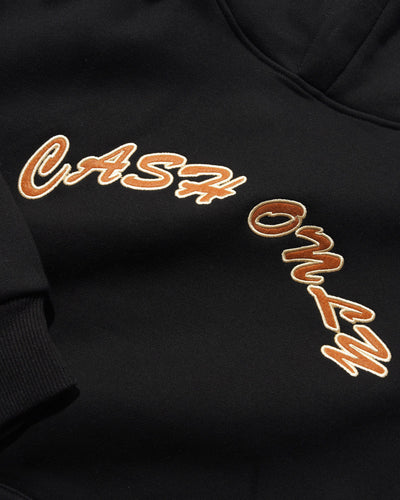 Cash Only Felt Applique Hood Black