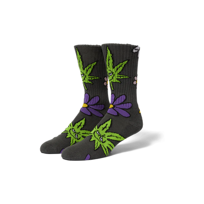 Huf Green Buddy Blossom Sock Charcoal