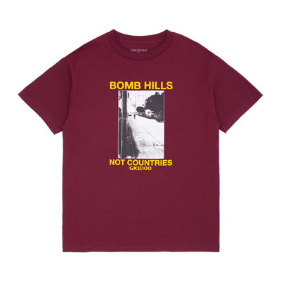 GX1000 Bomb Hills Not Countries Tee Burgundy